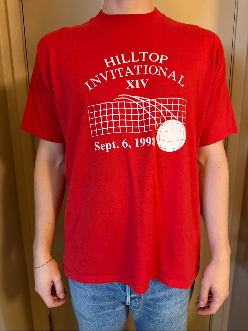 Vintage Red Crewneck Graphic Tee